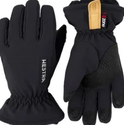 Hestra CZone Pluto Jr 5 finger lasten hanskat, musta