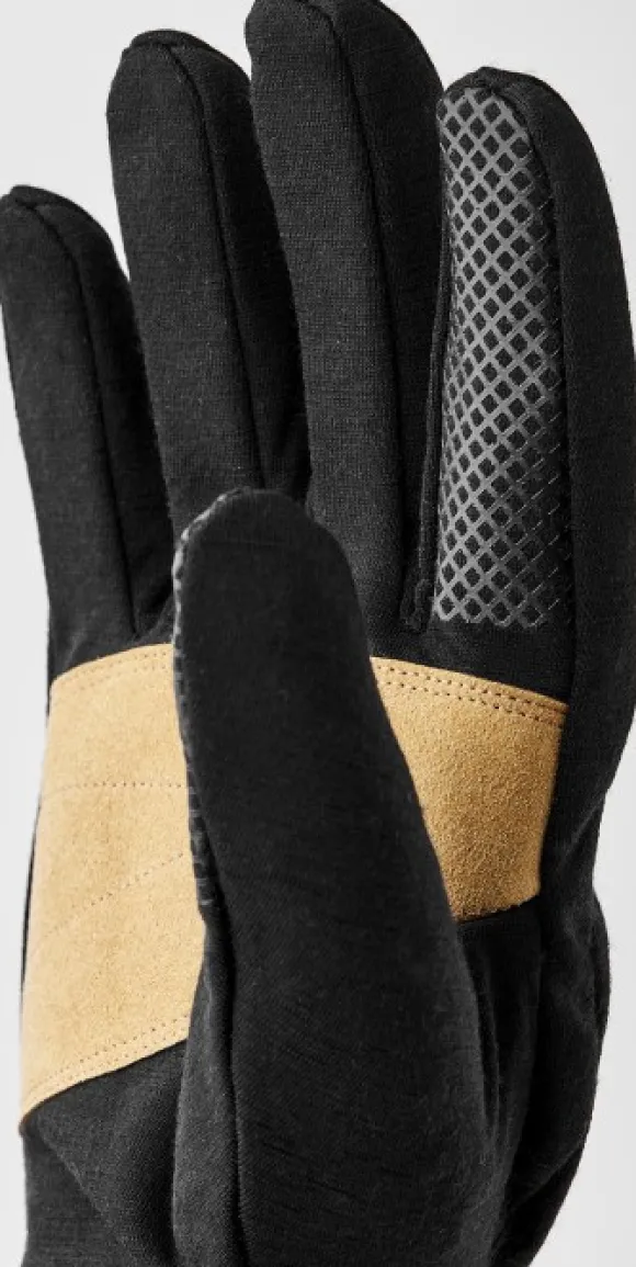 Hestra Merino Windwool Liner merinovillahanskat, unisex, musta