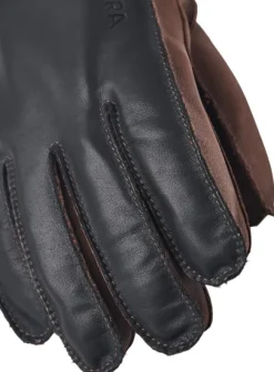 Hestra Wakayama 5 finger nahkahanskat, unisex, tummansininen/ruskea