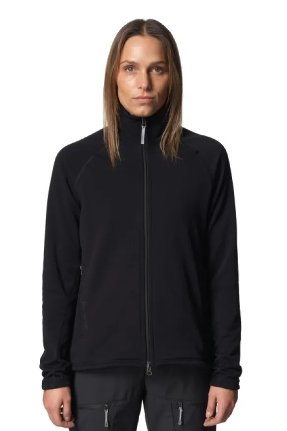 Houdini Power Up Jacket naisten fleecetakki, musta