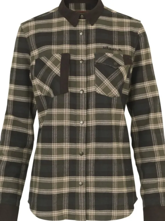 Härkila Aivak L/S Shirt naisten flanellipaita, Olive