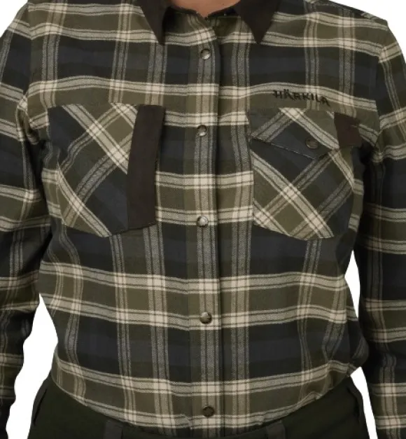 Härkila Aivak L/S Shirt naisten flanellipaita, Olive