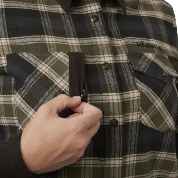 Härkila Aivak L/S Shirt naisten flanellipaita, Olive