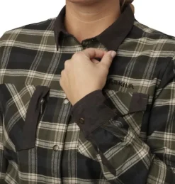 Härkila Aivak L/S Shirt naisten flanellipaita, Olive