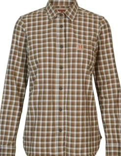 Härkila Fjell L/S Shirt Women Dark Olive Check