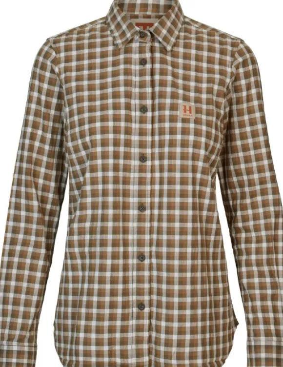 Härkila Fjell L/S Shirt Women Dark Olive Check