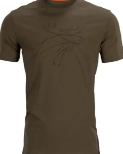 Härkila Graphic T-shirt puuvillainen t-paita, 2 kpl, ruskea/harmaa