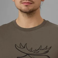 Härkila Graphic T-shirt puuvillainen t-paita, 2 kpl, ruskea/harmaa