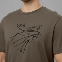 Härkila Graphic T-shirt puuvillainen t-paita, 2 kpl, ruskea/harmaa