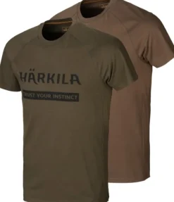 Härkila Härkila Logo T-Shirt 2-Pack Willow Green/Slate Brown