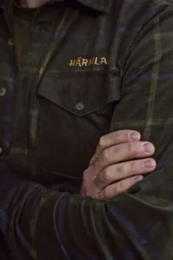 Härkila Kaldfjord Corduroy Check Shirt kauluspaita, ruskea