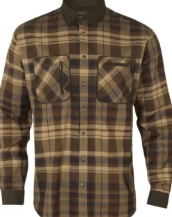 Härkila Pajala Skjorta flanellipaita, beige/ruskea