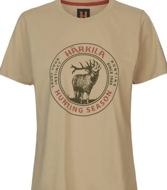 Härkila Stag Badge S/S T-Shirt Women Sand