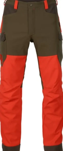 Härkila Wildboar Pro Housut Orange Blaze/Willow Green