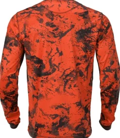 Härkila Wildboar Pro L/S T-Shirt AXIS MSP® Orange Blaze/Shadow Brown