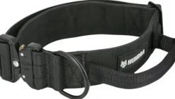 Hundra Tactical Dog Collar with Handle kaulapanta musta M