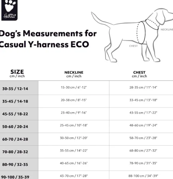 Hurtta Casual Y-Harness ECO valjaat, 80 - 100 cm, ruskeaoranssi