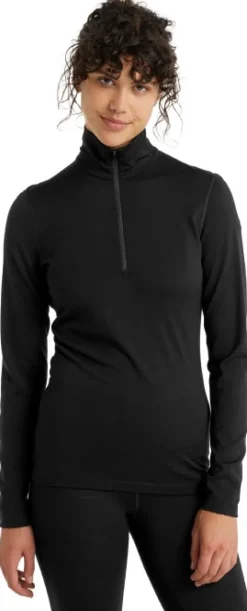 Icebreaker 200 Oasis LS Half Zip naisten kerrastopaita, Black