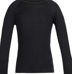 Icebreaker Kids Oasis LS Crewe 200 lasten kerrastopaita, musta