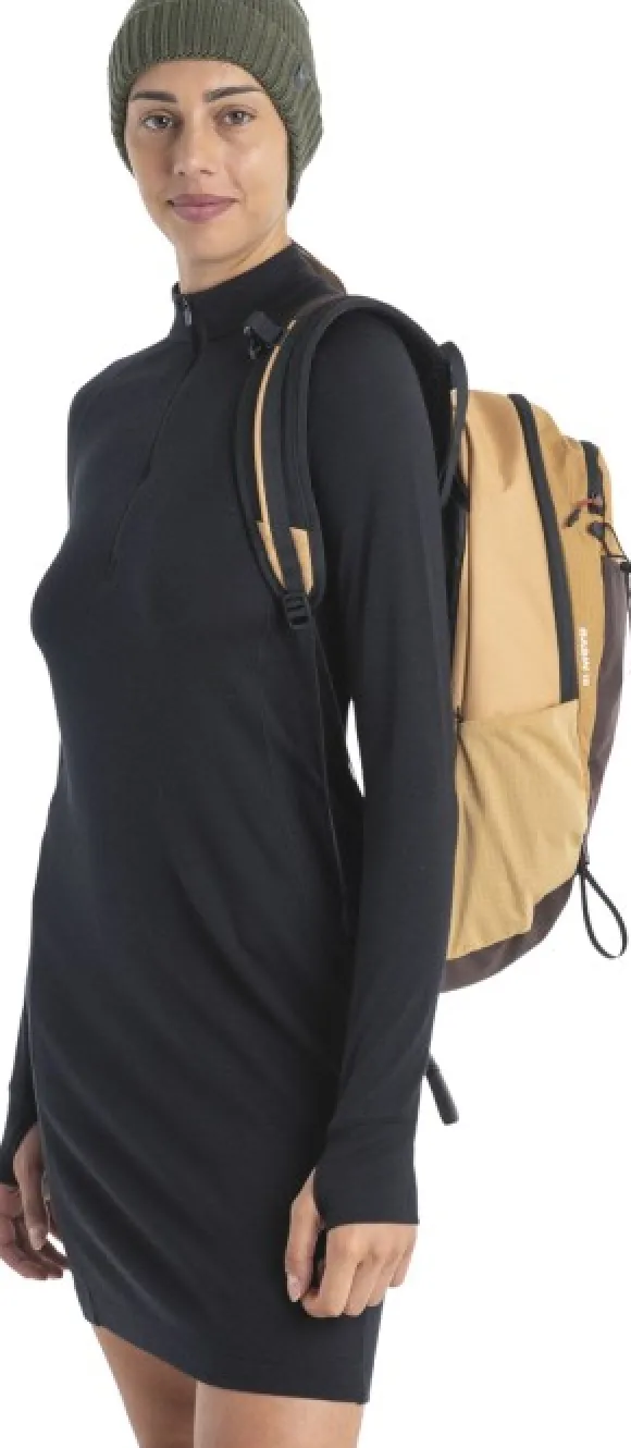 Icebreaker Mer 260 Granary LS Half Zip Tee Dress naisten mekko, Black