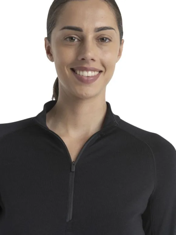 Icebreaker Mer 260 Granary LS Half Zip Tee Dress naisten mekko, Black