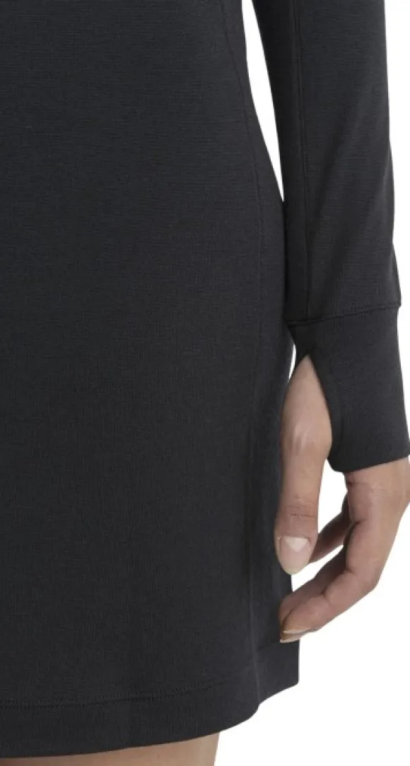 Icebreaker Mer 260 Granary LS Half Zip Tee Dress naisten mekko, Black