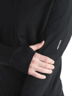 Icebreaker Mer 260 Quantum IV LS Zip Hoodie merinohuppari, Black