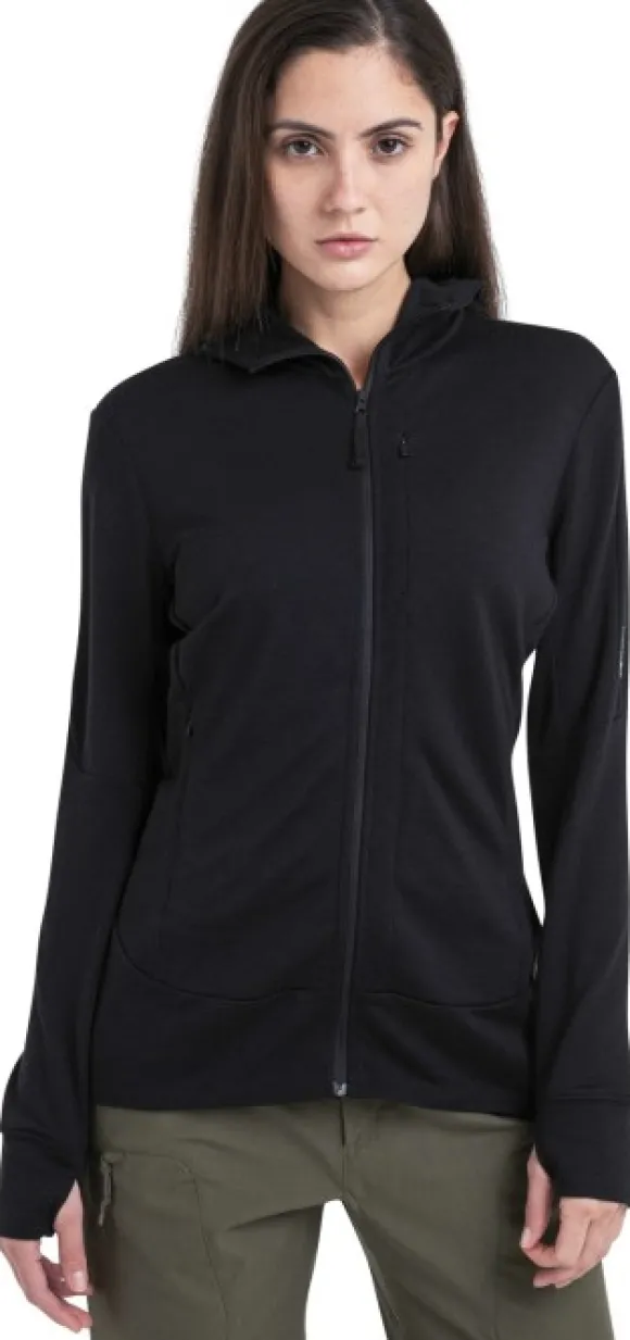Icebreaker Mer 260 Quantum IV LS Zip Hoodie naisten huppari, Black