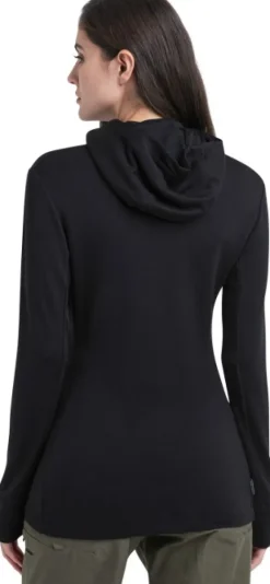 Icebreaker Mer 260 Quantum IV LS Zip Hoodie naisten huppari, Black