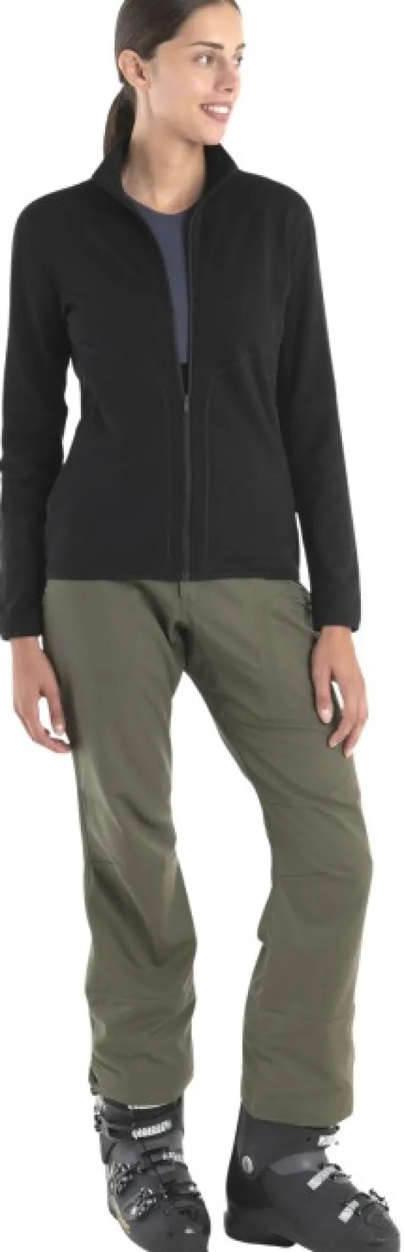 Icebreaker Mer 560 Realfleece Elemental II LS Z naisten välikerros, Black