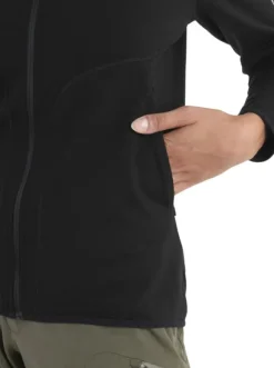 Icebreaker Mer 560 Realfleece Elemental II LS Z naisten välikerros, Black