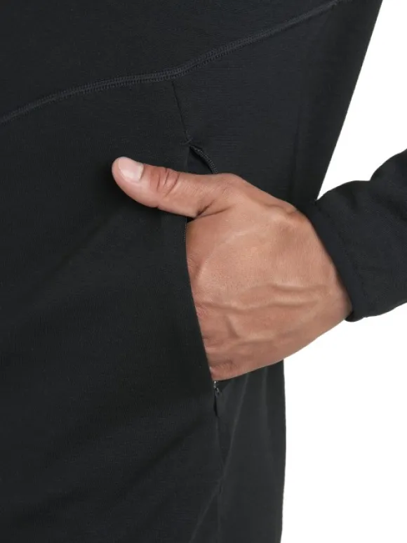 Icebreaker Mer 560 Realfleece Elemental II LS Zip paita, Black