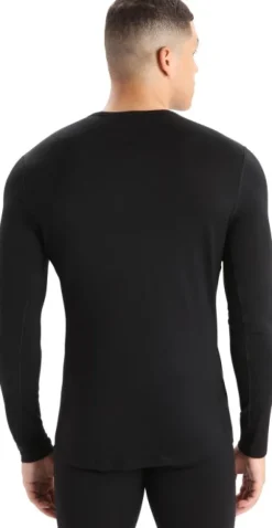 Icebreaker Oasis LS Crewe 200 + Leggings 200 kerrasto, Black/Monsoon