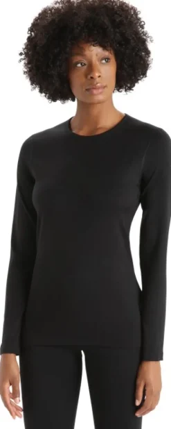 Icebreaker Oasis LS Crewe 200 + Leggings 200 naisten kerrasto, Black