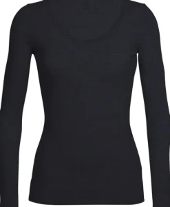Icebreaker Siren LS Sweetheart naisten merinopaita, musta