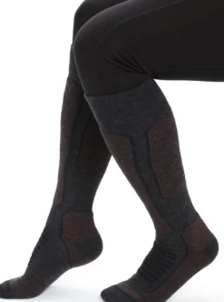 Icebreaker Ski+ Medium OTC naisten sukat, Jet Heather/Espresso/Black