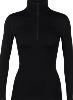 Icebreaker Tech LS Half Zip 260 naisten kerrastopaita, musta