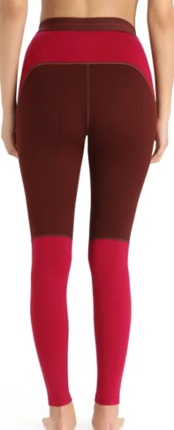 Icebreaker ZoneKnit 260 Leggings naisten kerrastohousut, punaruskea/punainen