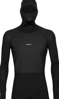 Icebreaker ZoneKnit Insulated LS Hoodie hupullinen kerrastopaita, musta