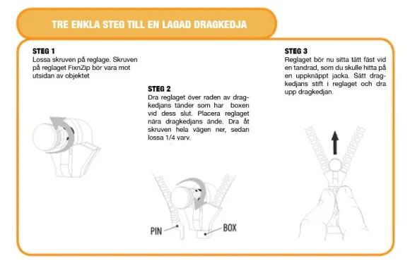 JO Sport FixNZip vetoketjujen korjaussetti, musta
