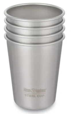 Klean Kanteen Steel Cup mukit, 296 ml, 4kpl, Brushed Stainless