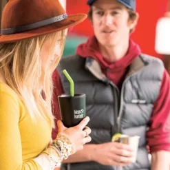 Klean Kanteen Straw Lid juomakansi pillinreiällä, musta