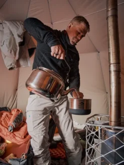 Klättermusen Hödur Hooded Zip välikerros, Clay