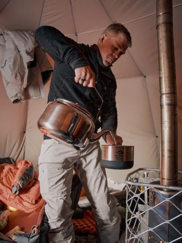 Klättermusen Hödur Hooded Zip välikerros, Clay