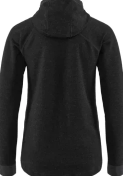 Klättermusen Hödur Hooded Zip naisten hupullinen välipaita, musta