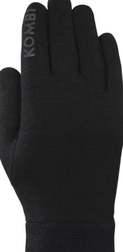 Kombi Merino Wool Liner merinovillaiset aluskäsineet, musta