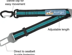 Kurgo Direct to Seat Belt Swivel Tether koiran turvavyö, sininen