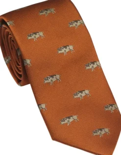 Laksen Wild Boar Silk Tie silkkisolmio, Blood Orange