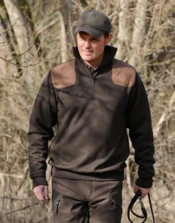 Laksen Windsor Windproof Knit tuulenpitävä pusero, tummanruskea