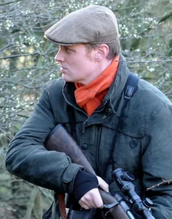 Laksen Woodland villahuivi, oranssi/vihreä